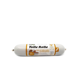 Anibio Tolle Rolle Kylling 400 g skærepølse med 91 % kød til hund, set forfra