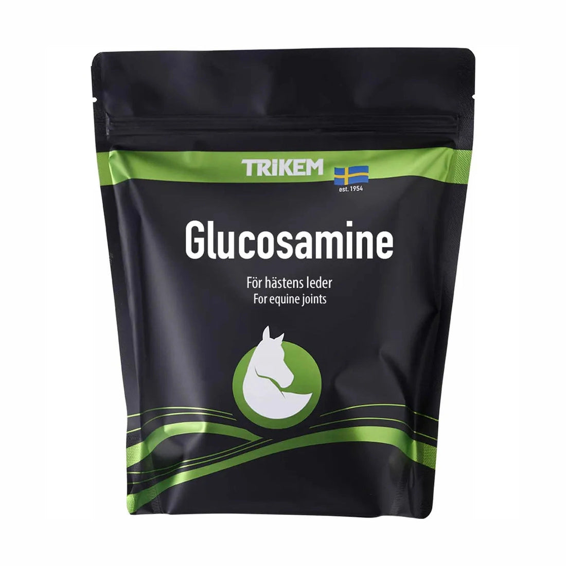 Trikem Glucosamin tilskud til heste – pose set forfra
