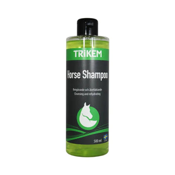 Trikem Hesteshampoo Aloe Vera 500 ml, mild shampoo til hestens pels, man og hale, flaske set forfra