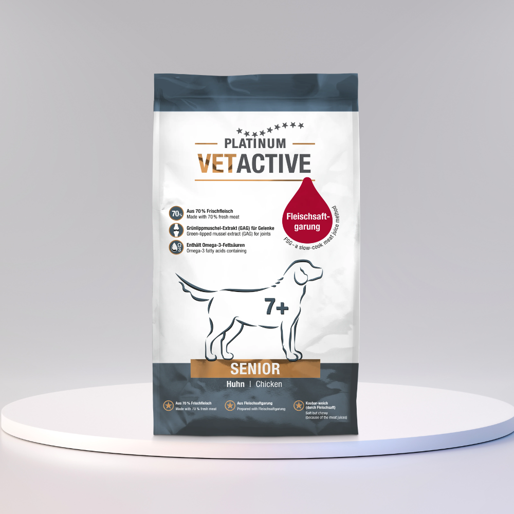 PLATINUM Vetactive Senior hundefoder med kylling, produktbillede