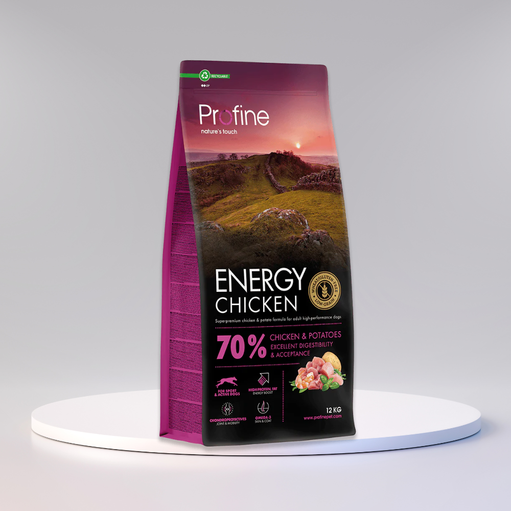 Profine Energy Chicken & Potatoes hundefoder med kylling til hunde med højt energibehov