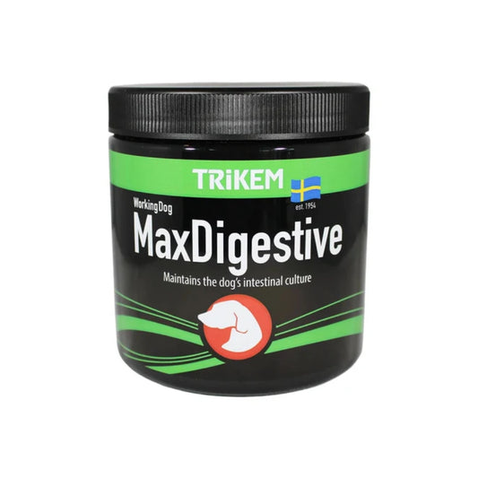 Trikem Working Dog Max Digestive 600 g, præbiotisk kosttilskud til hunde, pakning set forfra
