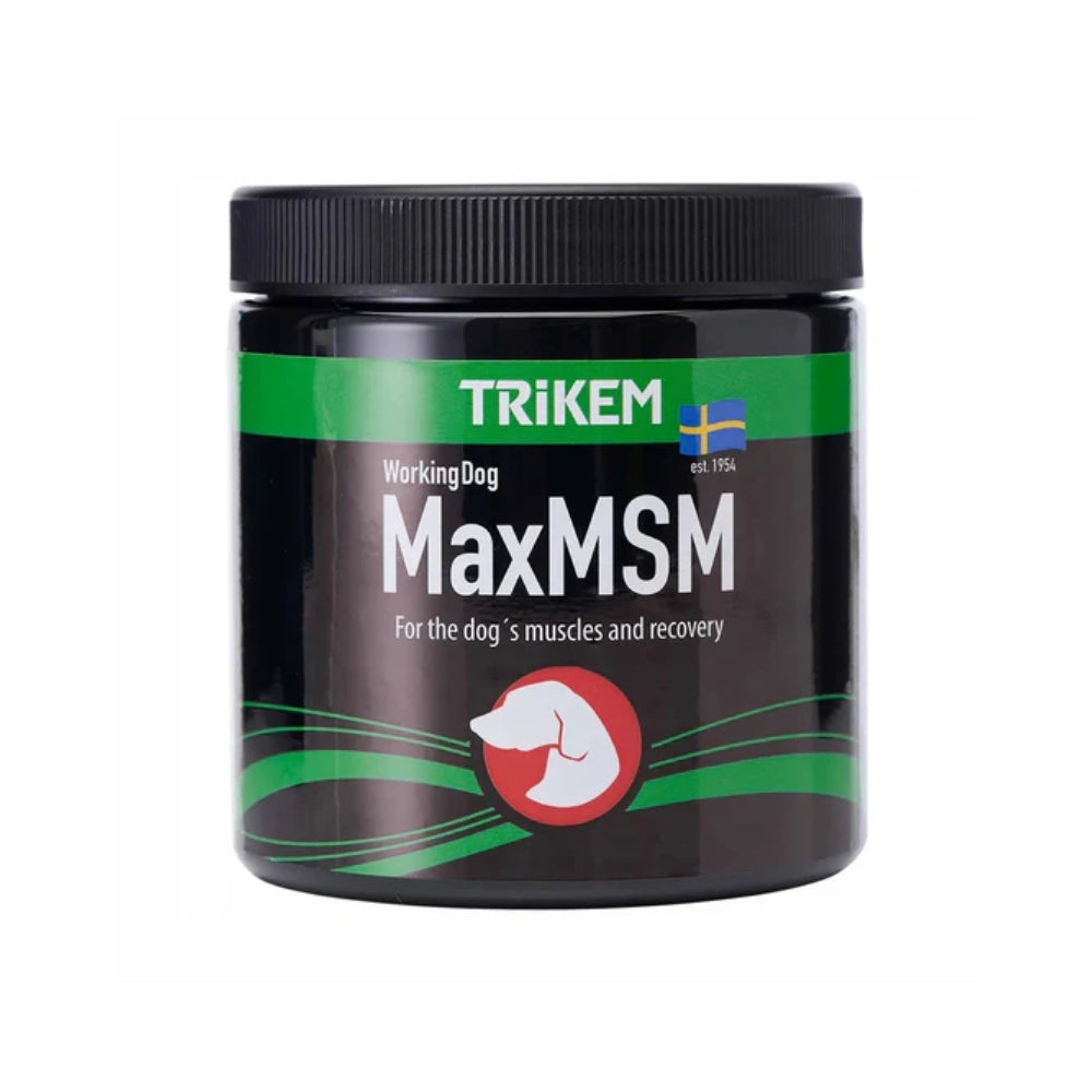 Trikem Working Dog MSM+ 450 g, MSM-tilskud i pulverform til hunde, pakning set forfra