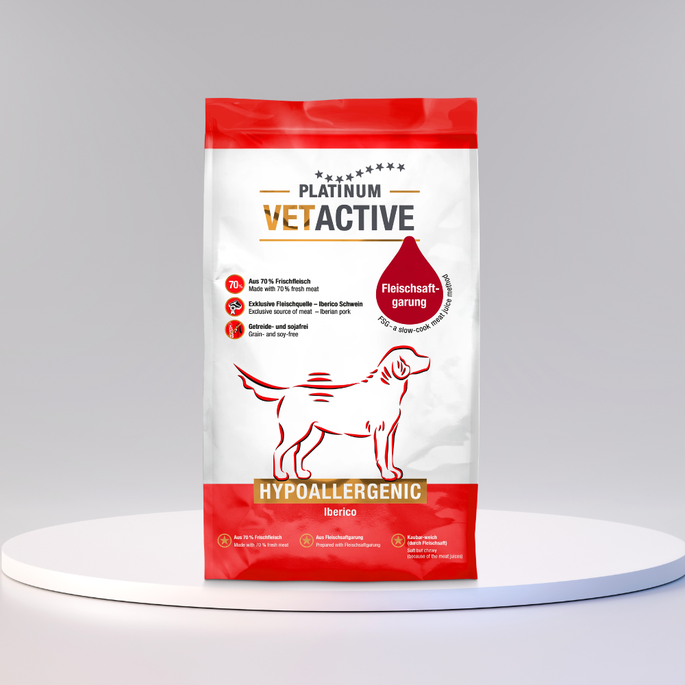 PLATINUM Vetactive Hypoallergenic hundefoder med iberisk svinekød, produktbillede