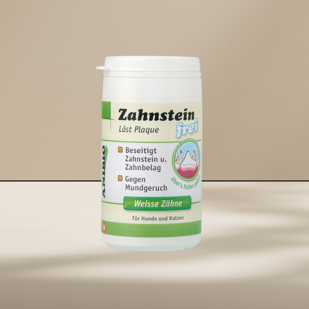 Anibio Zahnstein-Frei 60 g pulver af havalgemel til hunde og katte, produktbillede