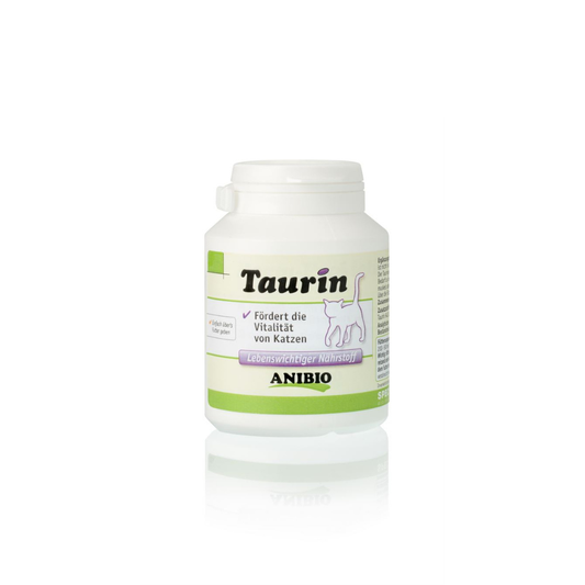 Anibio Taurin 130 g, taurintilskud til kat og hund, dåse set forfra