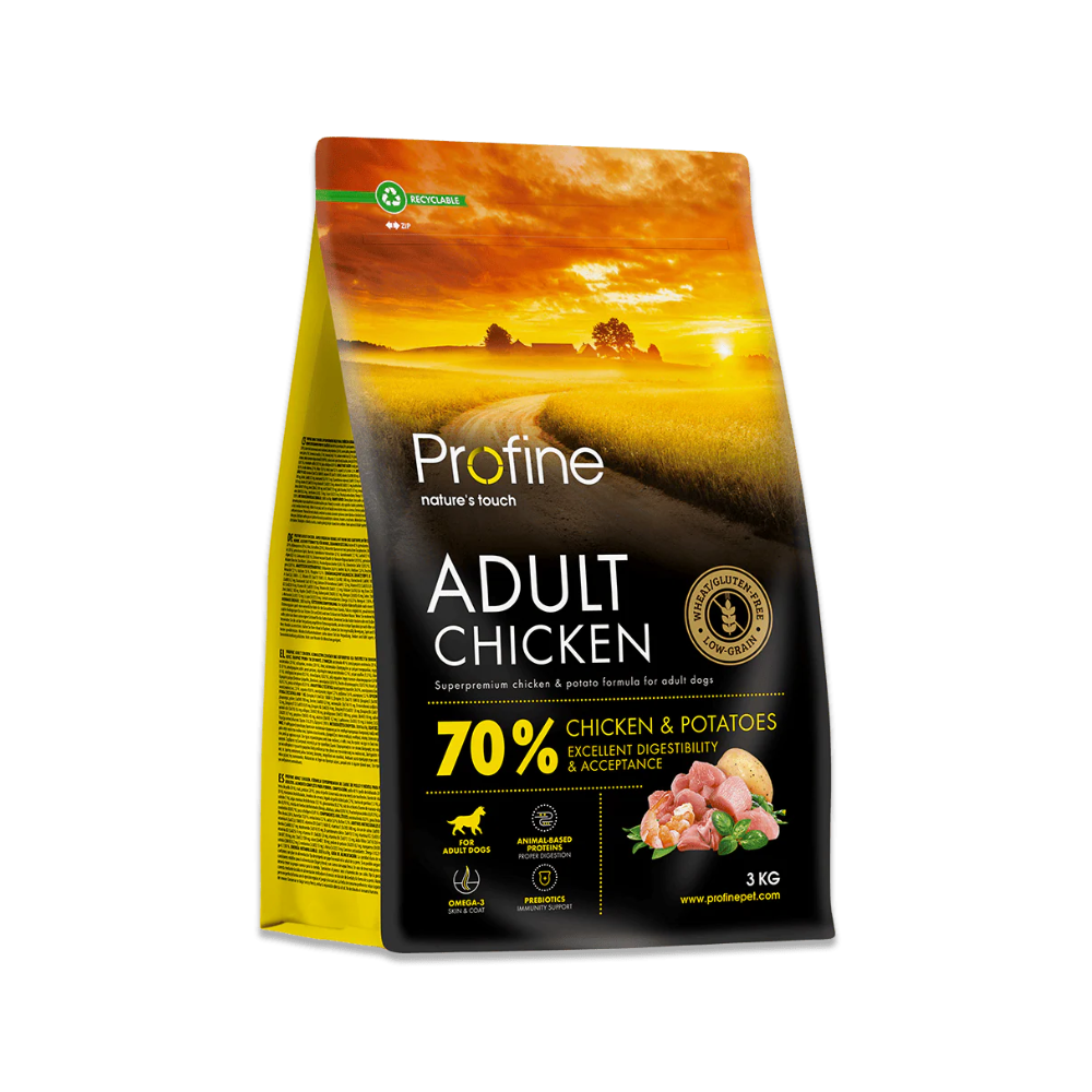 Profine Adult Chicken & Potatoes tørfoder til mellemstore voksne hunde 10-30 kg