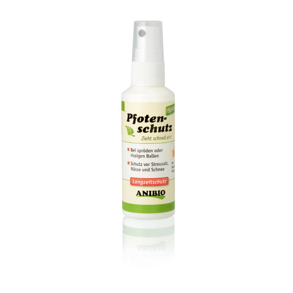 Anibio Pfotenschutz potespray til hunde, 100 ml flaske set forfra