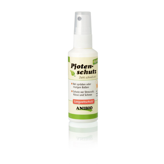 Anibio Pfotenschutz potespray til hunde, 100 ml flaske set forfra