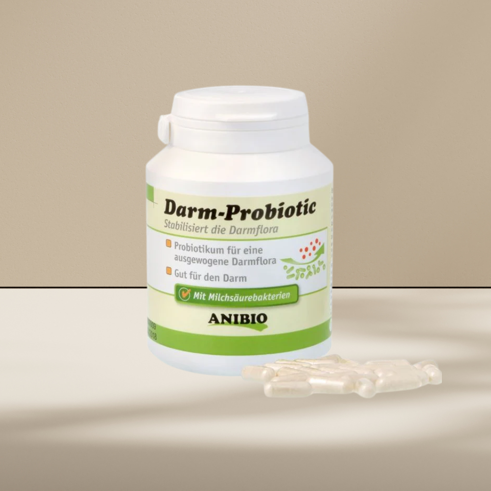 Anibio Darm-Probiotic 120 kapsler, tilskudsfoder til hunde og katte, produktbillede