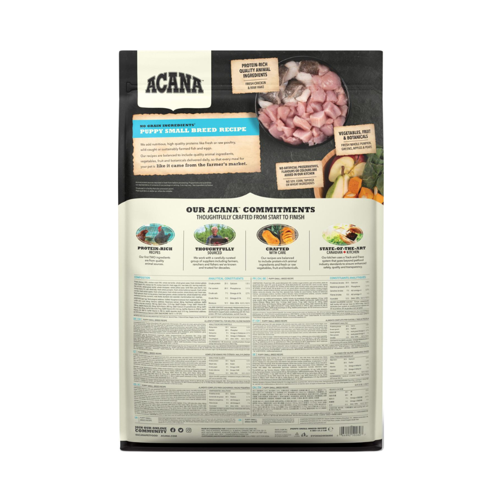 ACANA Puppy Small Breed hvalpefoder 6 kg – produktinformation