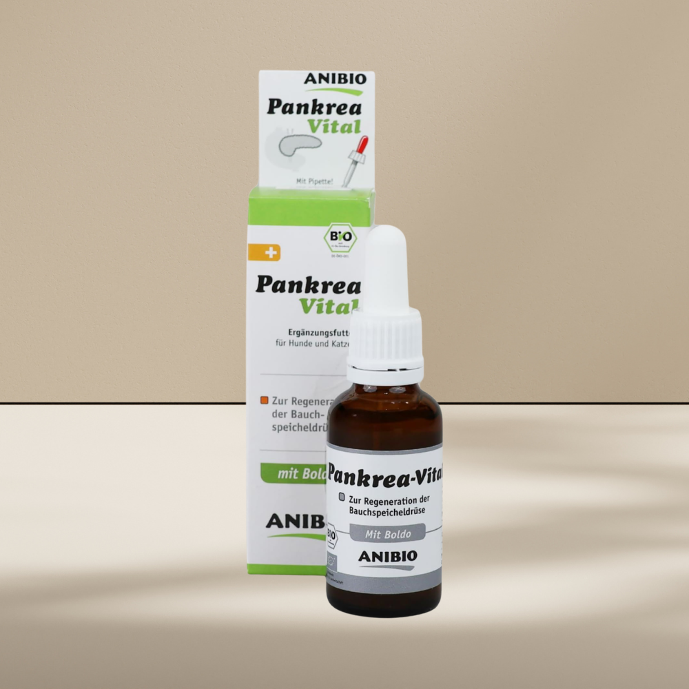 Anibio Pankrea-Vital 30 ml med pipette, tilskudsfoder til hunde og katte, produktbillede