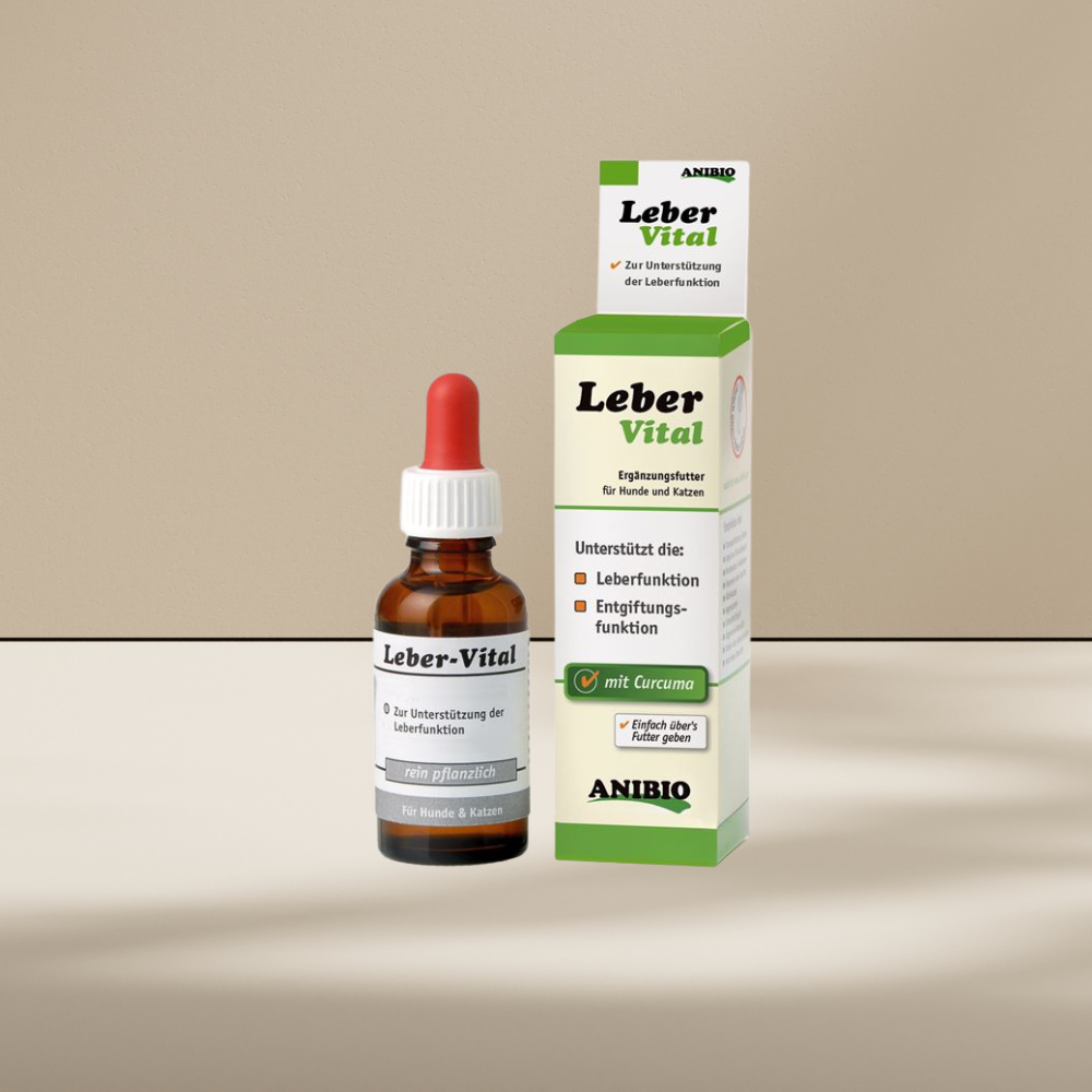 Anibio Leber-Vital 30 ml med pipette, tilskudsfoder til hunde og katte, produktbillede