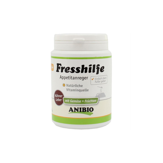 Anibio Fresshilfe topping med kyllingelever til hund og kat, 120 g, set forfra