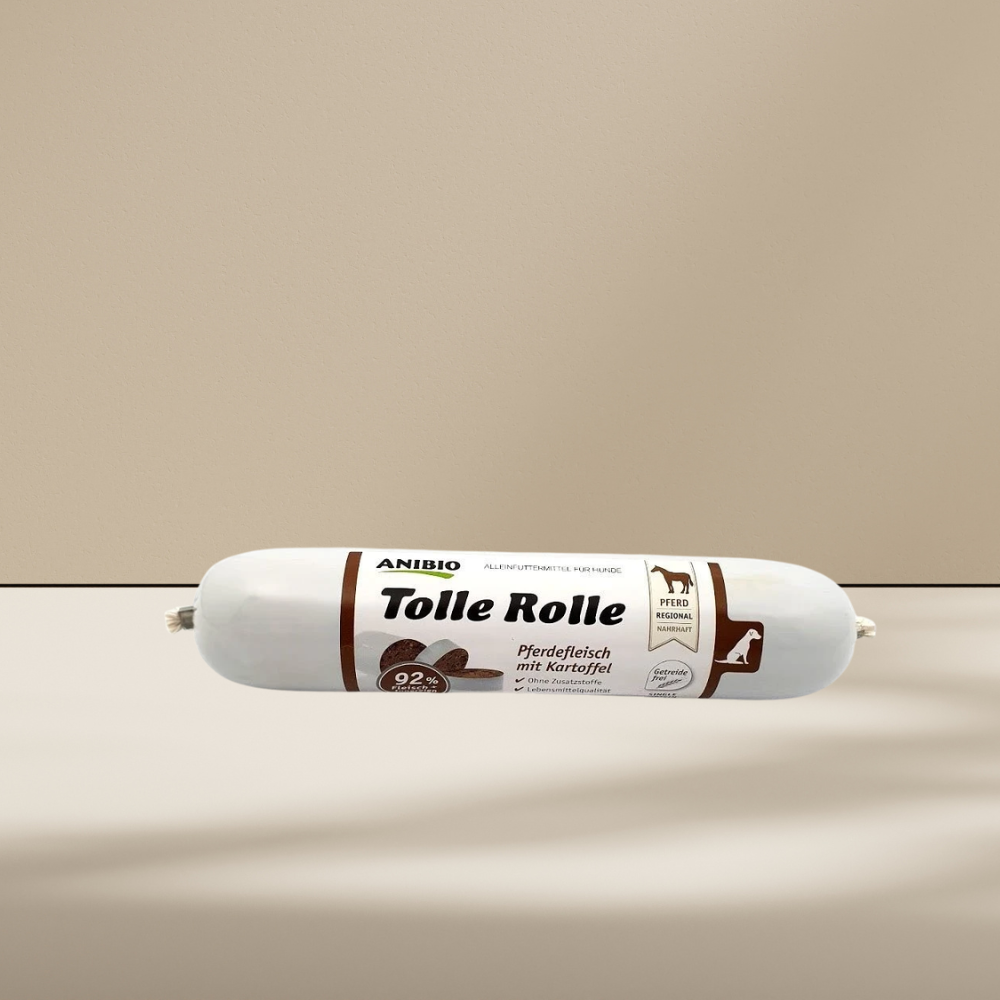 Anibio Tolle Rolle Hest 400 g, pølse til hunde, produktbillede