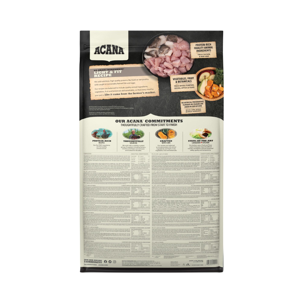 ACANA Light & Fit hundefoder 11,4 kg – produktinformation