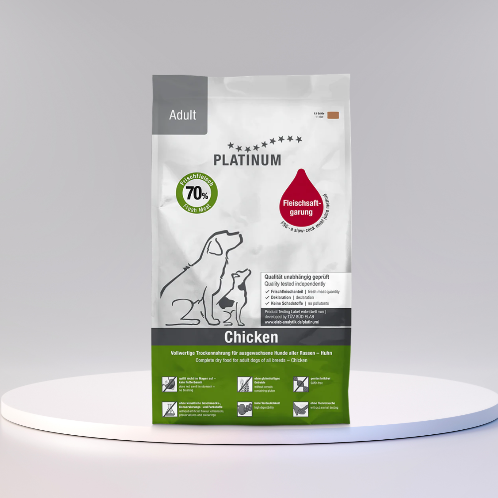 PLATINUM Adult Chicken hundefoder med kylling, produktbillede