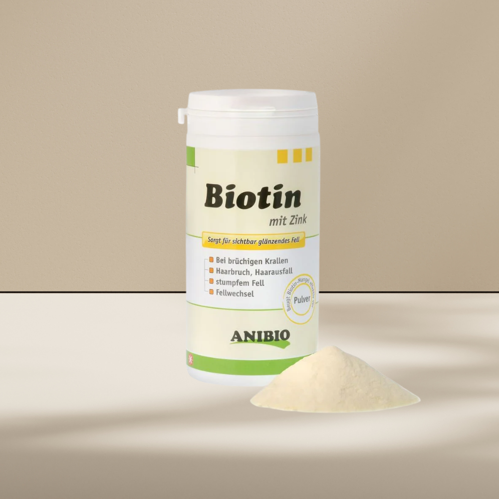 Anibio Biotin med zink 260 g, tilskudsfoder med biotin og zink, produktbillede