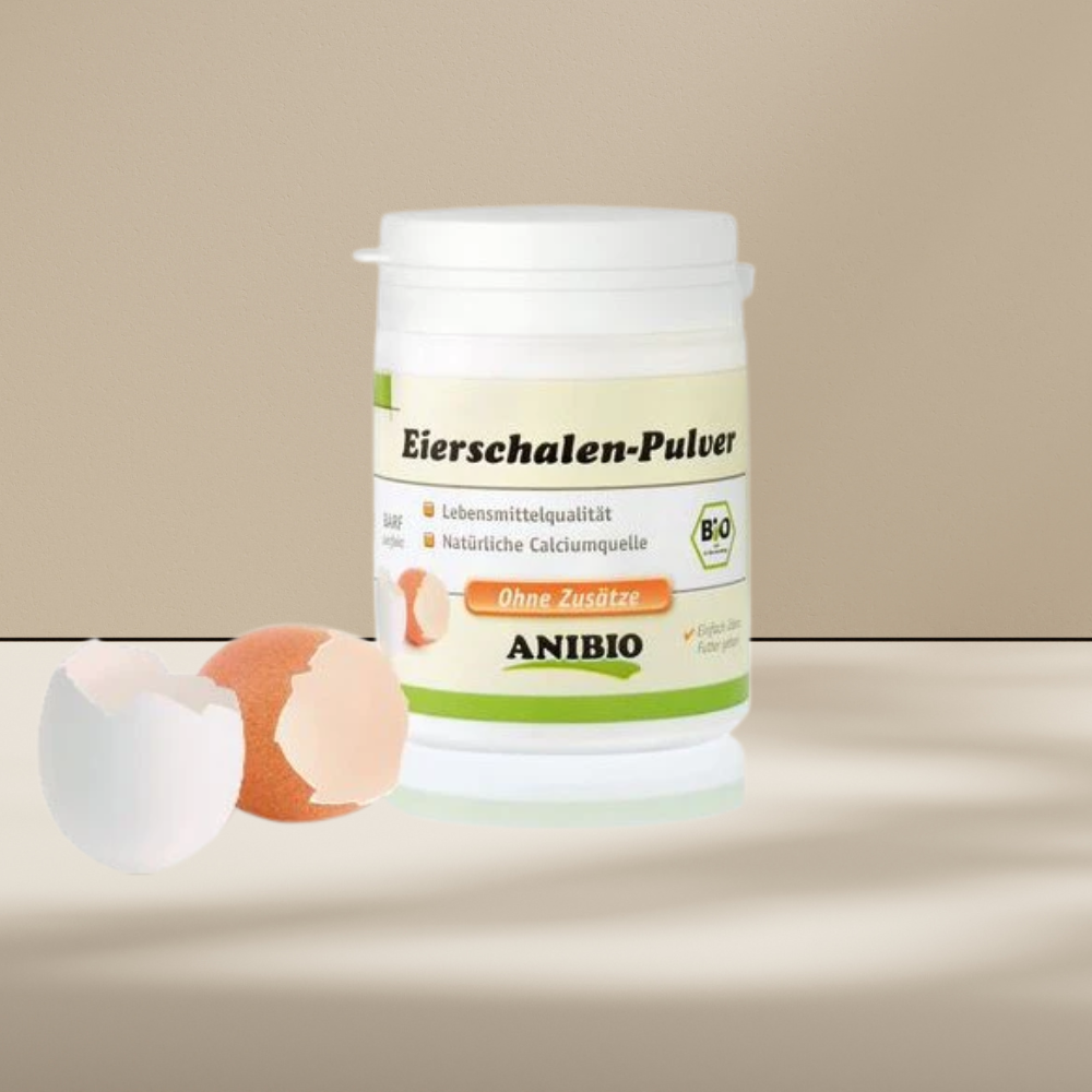 Anibio Calcium Plus 320 g, 100 % æggeskalspulver, produktbillede