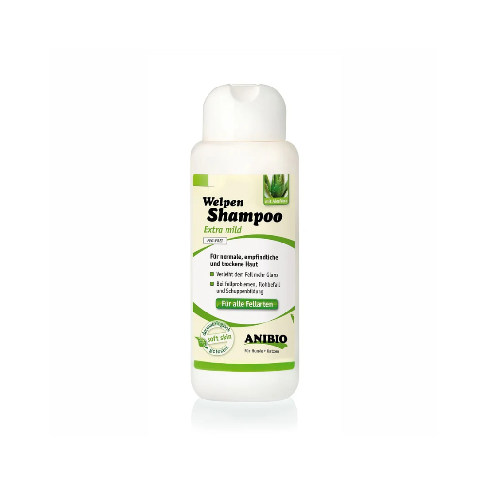 Anibio shampoo til hvalpe, 250 ml flaske set forfra