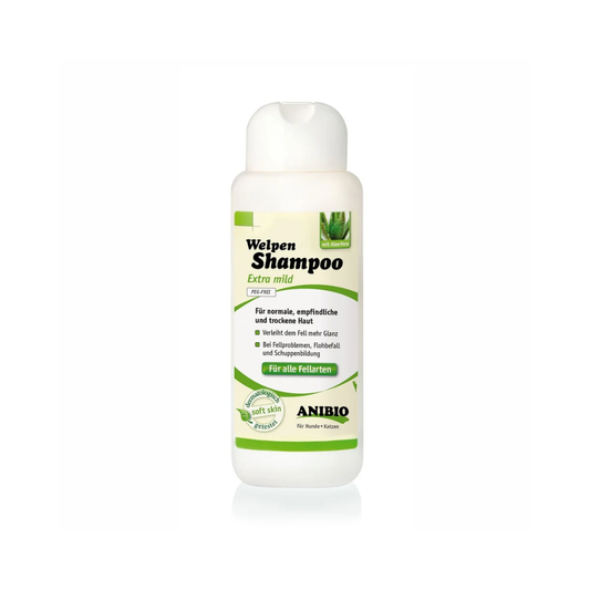 Anibio shampoo til hvalpe, 250 ml flaske set forfra
