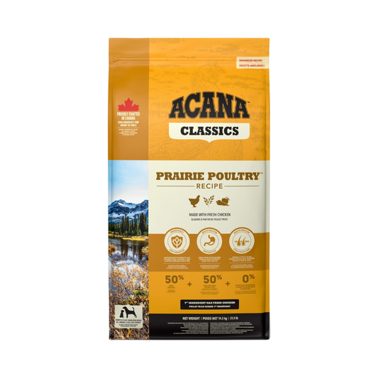 ACANA Classics Prairie Poultry tørfoder til hunde med kylling, 14,5 kg pose set forfra