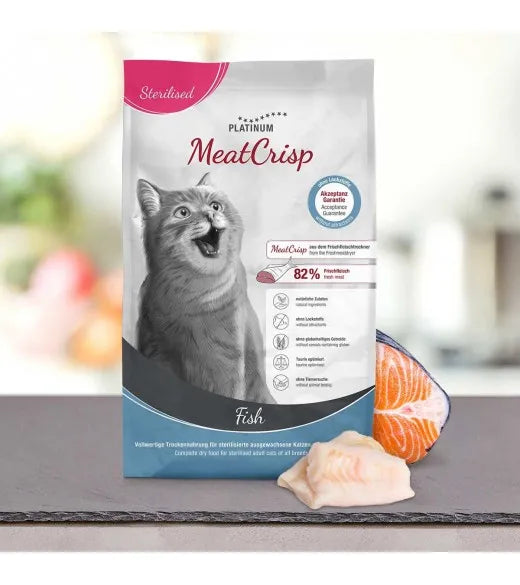 PLATINUM MeatCrisp Sterilised Fish 3 kg – tørfoder til steriliserede katte