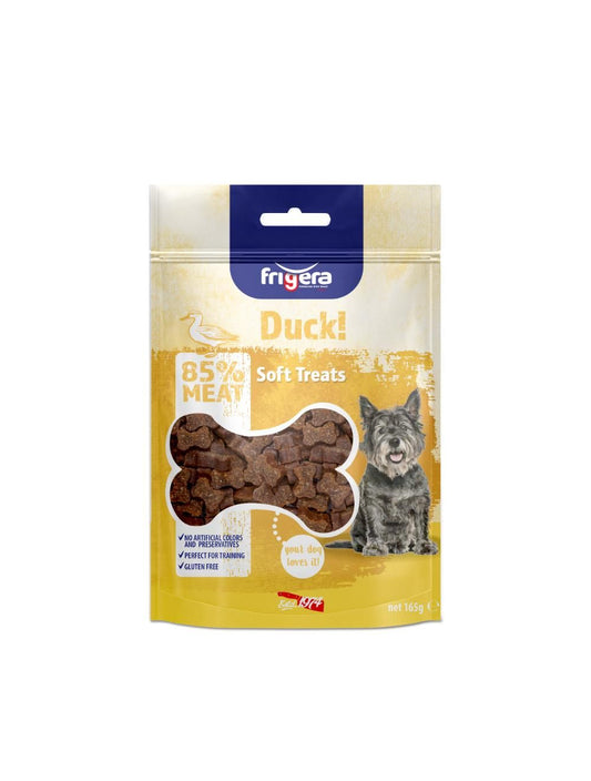 Frigera Semi-Moist Soft High And 165 g, bløde godbidder til hunde, pose set forfra
