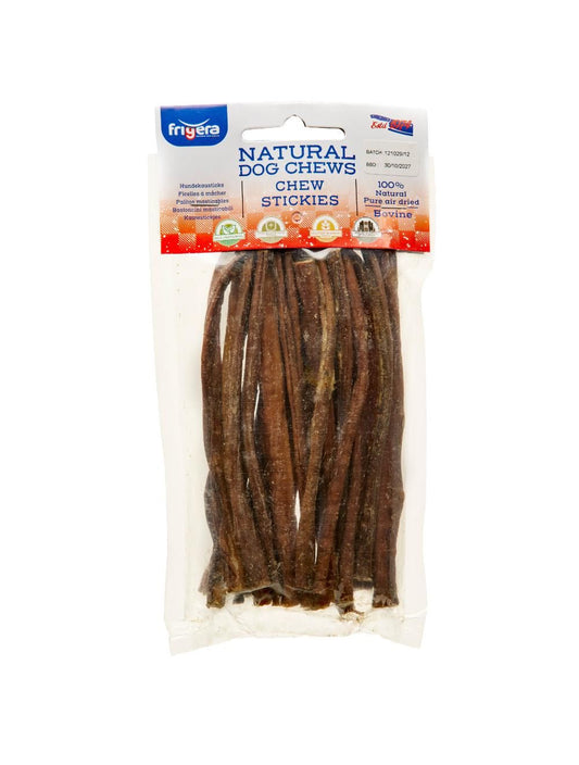Frigera Natural Dog Chews tyggepinde af oksekød 120 g, pose set forfra
