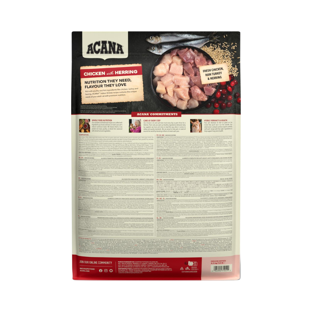 ACANA Indoor Entrée kattefoder 4,5 kg – produktinformation