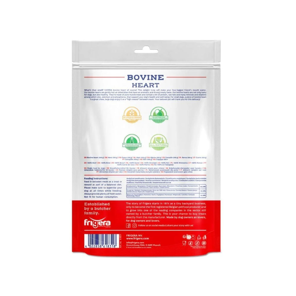 Frigera Natural Dog Chews Oksehjerter 250 g, produktbillede