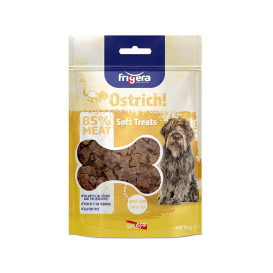 Frigera Semi-Moist Soft High Struds 165 g, bløde godbidder til hunde, pose set forfra