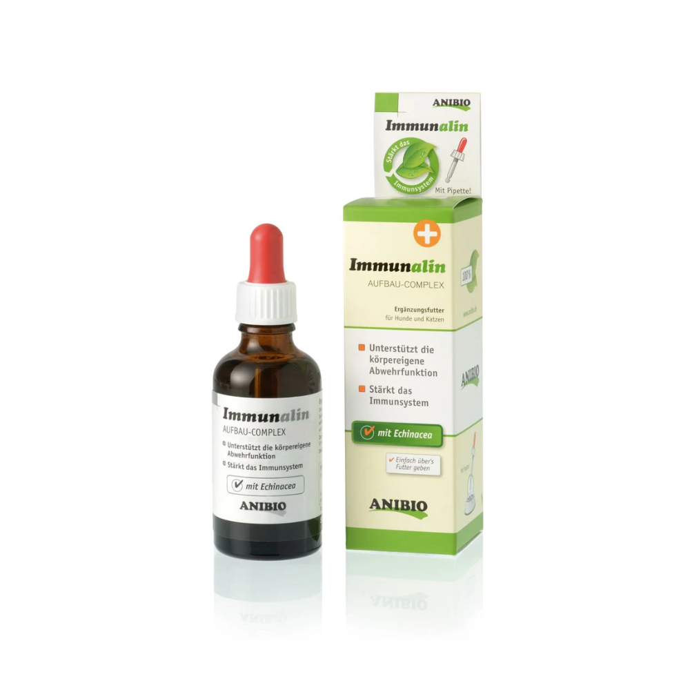 Anibio Immunalin urtedråber til hund og kat, 50 ml flaske set forfra
