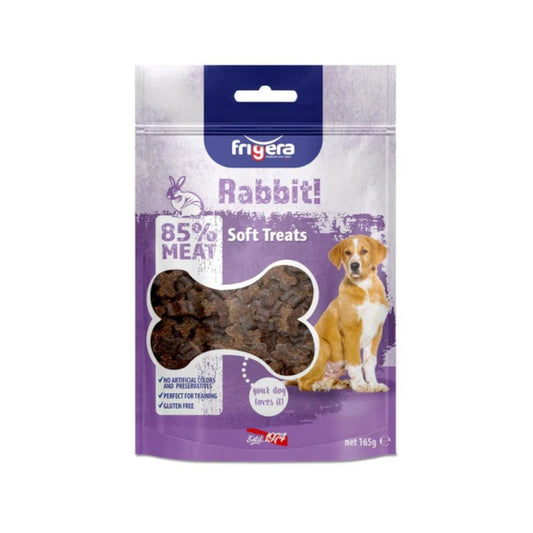 Frigera Semi-Moist Soft High Kanin 165 g, bløde godbidder til hunde, pose set forfra