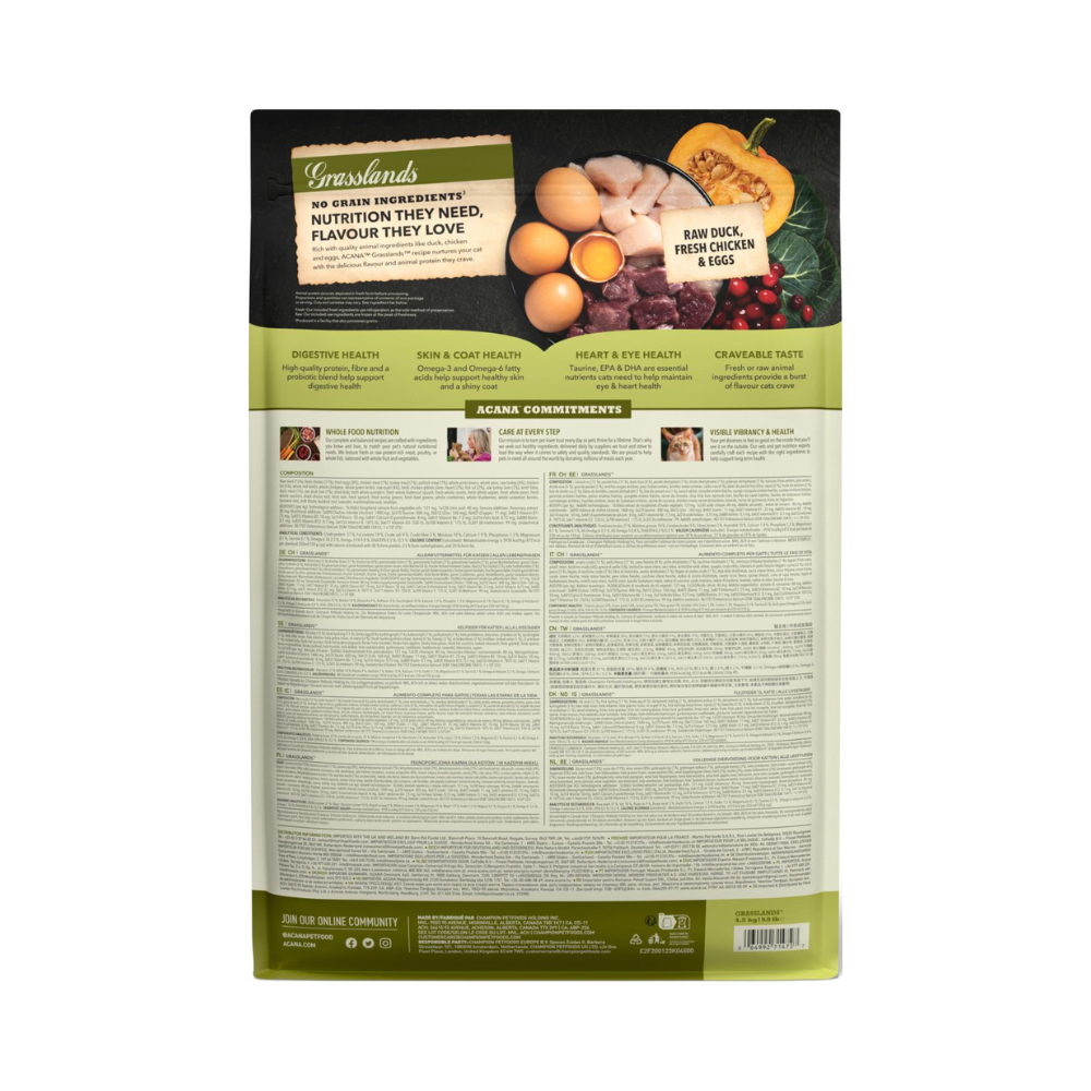 ACANA Grasslands kattefoder 4,5 kg – produktinformation