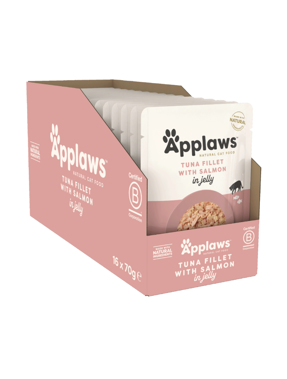 Applaws Tunfilet & laks i gelé 70 g tilskudsfoder til katte, pose