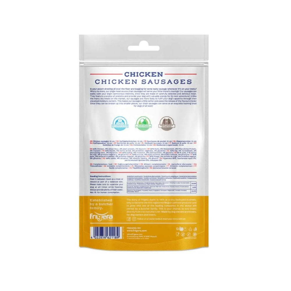 Frigera Natural Dog Chews Kyllingepølser 12 cm til hunde, produktbillede