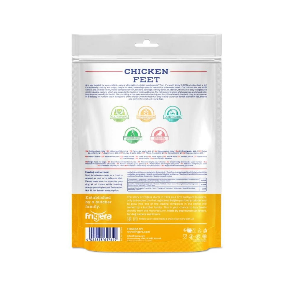 Frigera Natural Dog Chews Kyllingefødder 250 g, produktbillede