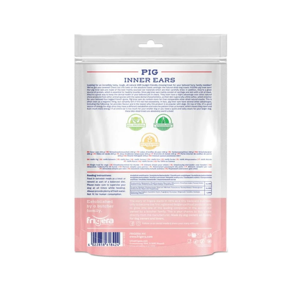 Frigera Natural Dog Chews Indre Griseører 250 g, produktbillede