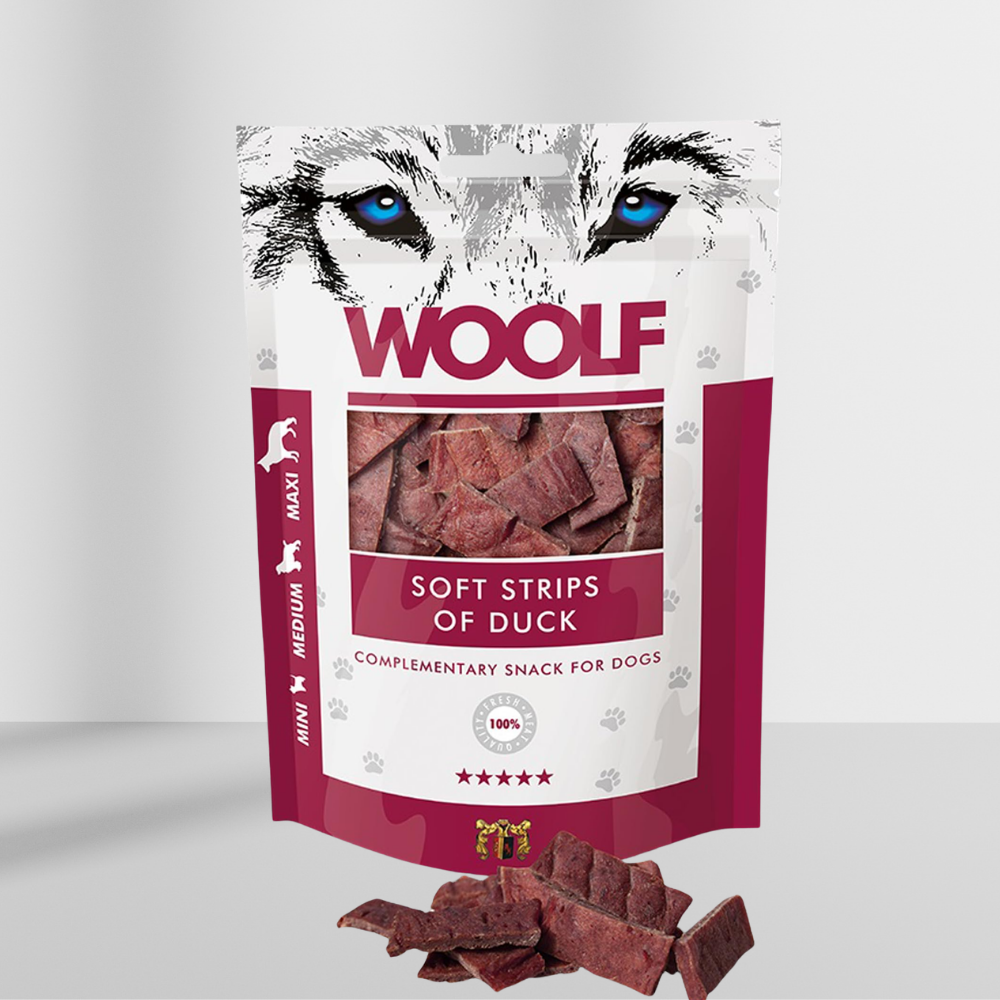 Woolf Soft Strips And 100 g, bløde strimler med 90 % and