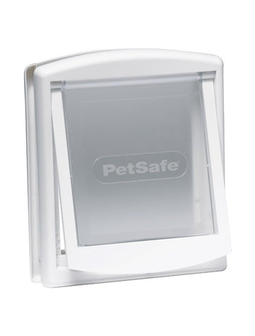 PetSafe Staywell 715 kattelem i hvid plast med gennemsigtig klap