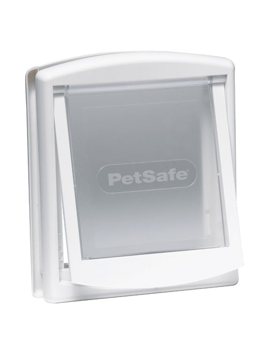 PetSafe Staywell 715 kattelem i hvid plast med gennemsigtig klap