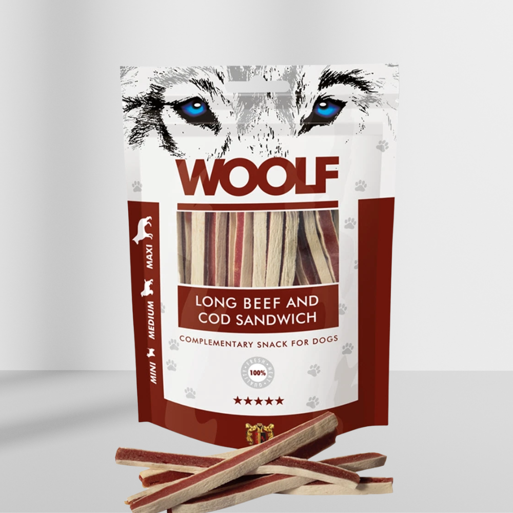 Woolf Lang Okse & Torsk Sandwich 100 g fra Woolf, produktbillede 2