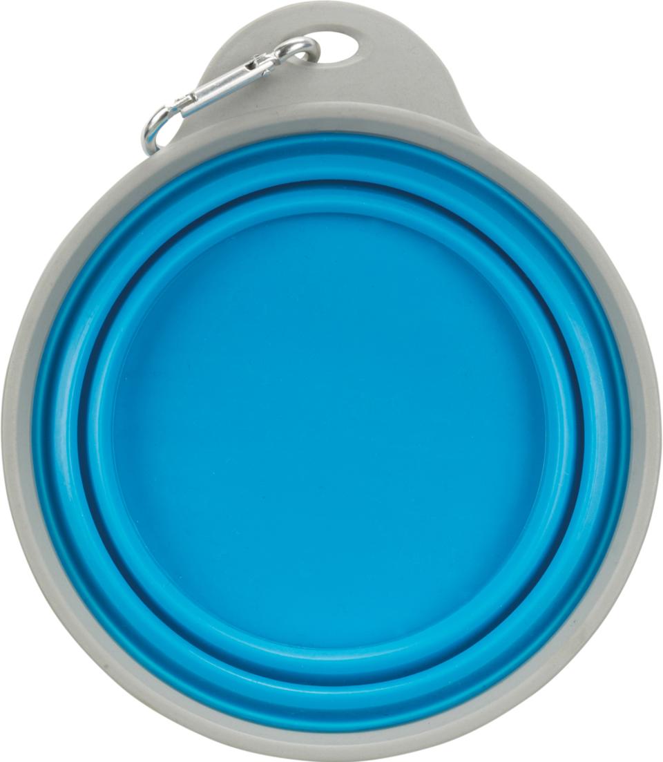 Sammenfoldelig rejseskål med karabinhage, produktbillede