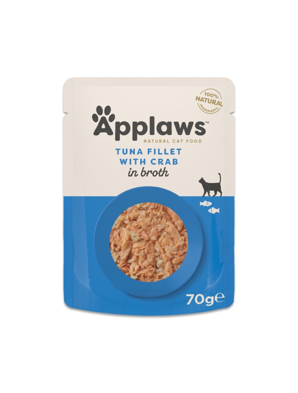 Applaws Tunfilet & krabbe i bouillon 70 g pose til katte, forside