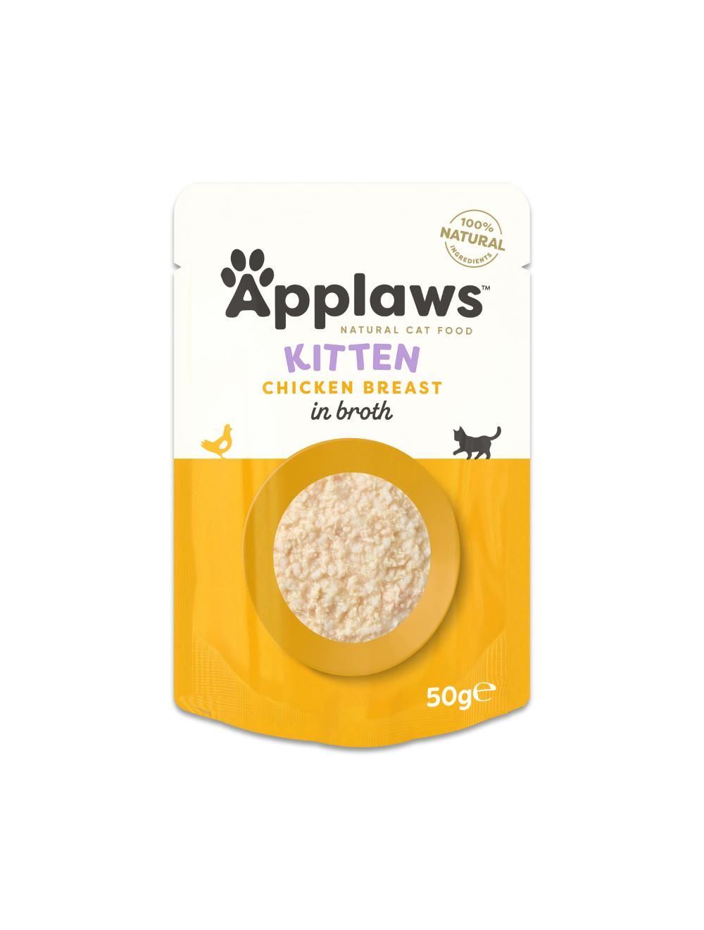 Applaws Kitten Kyllingebryst i bouillon 50 g pose til killinger, forside