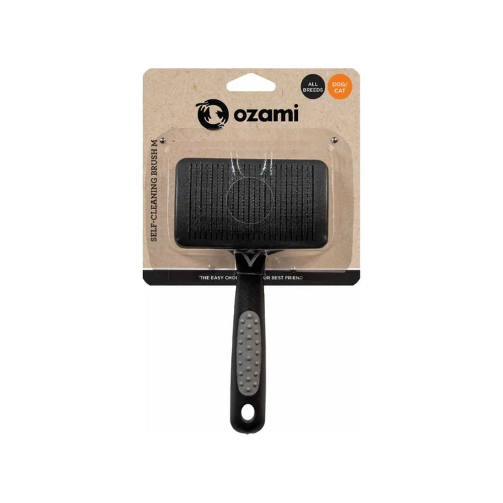 Ozami selvrengørende børste medium til hund og kat, 18,5 x 10,2 x 5 cm, produktbillede
