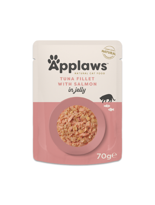 Applaws Tunfilet & laks i gelé 70 g pose til katte, forside