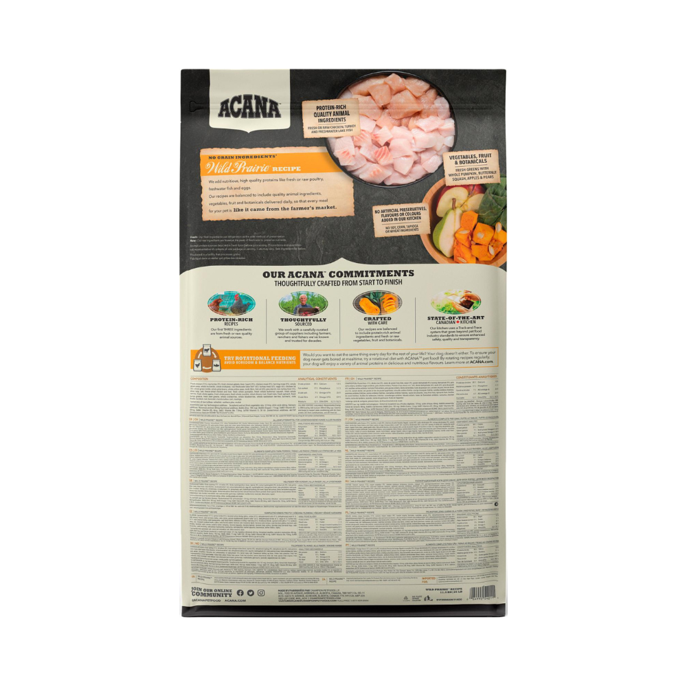 ACANA Wild Prairie 11,4 kg kornfrit hundefoder – produktinformation