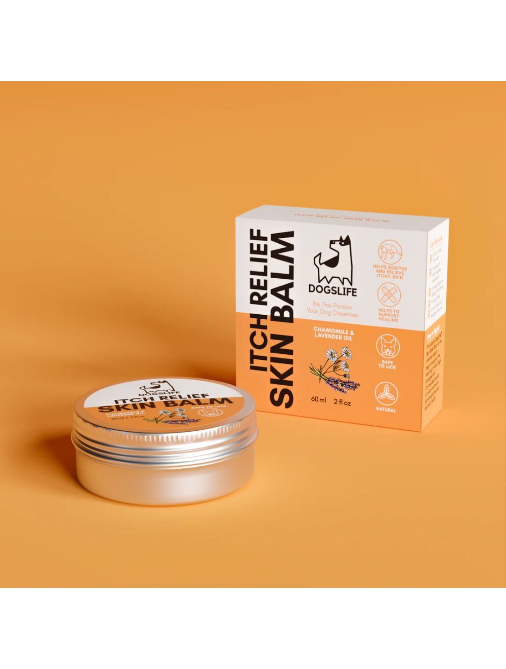 Dogslife Kløestillende creme (Itch Relief Skin Balm) 60 ml til hunde, bøtte set forfra